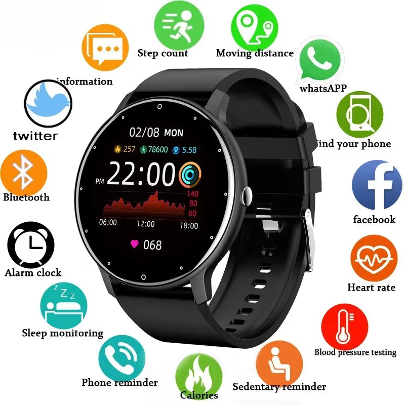 LIGE 2025, Smart Uhr Frauen Männer Dame Geschenk Sport Fitness Uhren Herz Rate Monitor Wasserdichte Smartwatch Für Xiaomi Android IOS