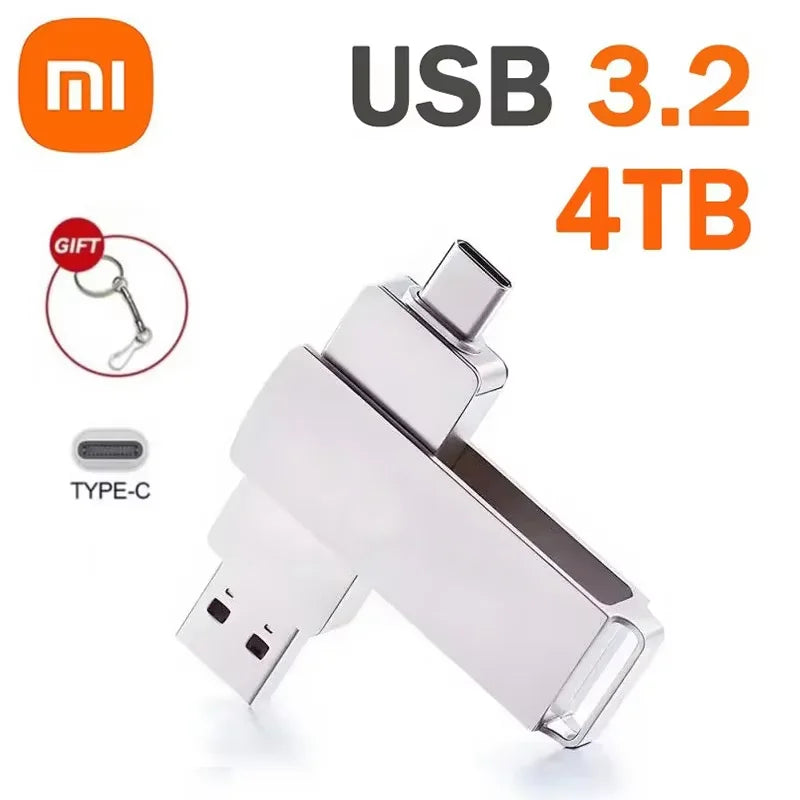 Xiaomi USB 3.2 16TB Type-C 2-in-1 OTG Flash Drive - High-Speed Storage Options: 2TB, 4TB, 8TB, 16TB for PC and Laptop