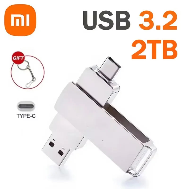 Xiaomi USB 3.2 16TB Type-C 2-in-1 OTG Flash Drive - High-Speed Storage Options: 2TB, 4TB, 8TB, 16TB for PC and Laptop