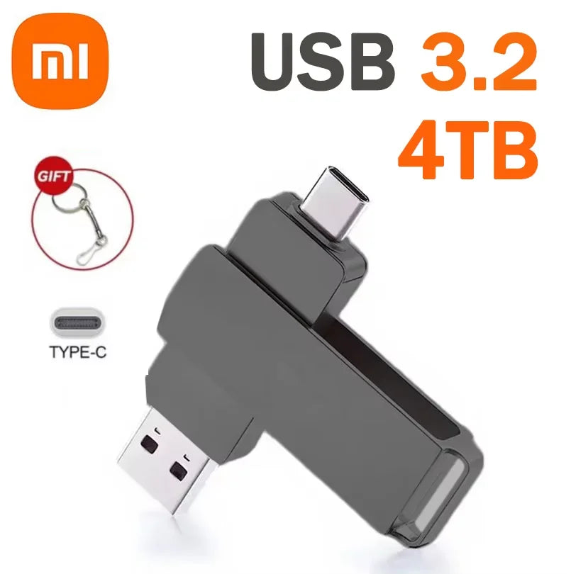 Xiaomi USB 3.2 16TB Type-C 2-in-1 OTG Flash Drive - High-Speed Storage Options: 2TB, 4TB, 8TB, 16TB for PC and Laptop
